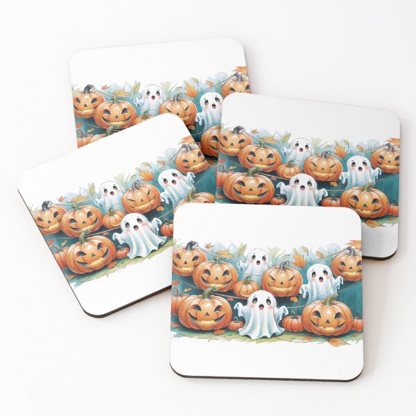 Item preview, Pumpkin and Ghosts | Cute Kawaii Halloween Design | Spooky Cute Pumpkin Ghost Illustration designed and sold by SUBBRAND.