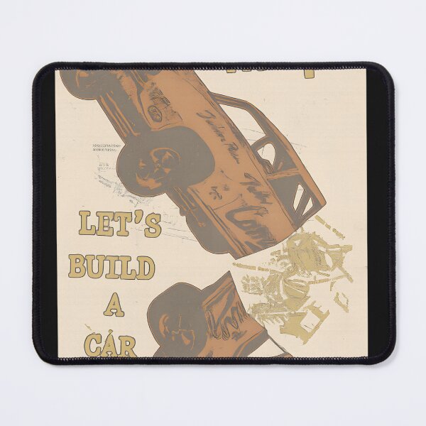 Item preview, Let's Build a Car Vintage Auto Art | Retro Garage Mechanic Design designed and sold by EdytheBeckeART.