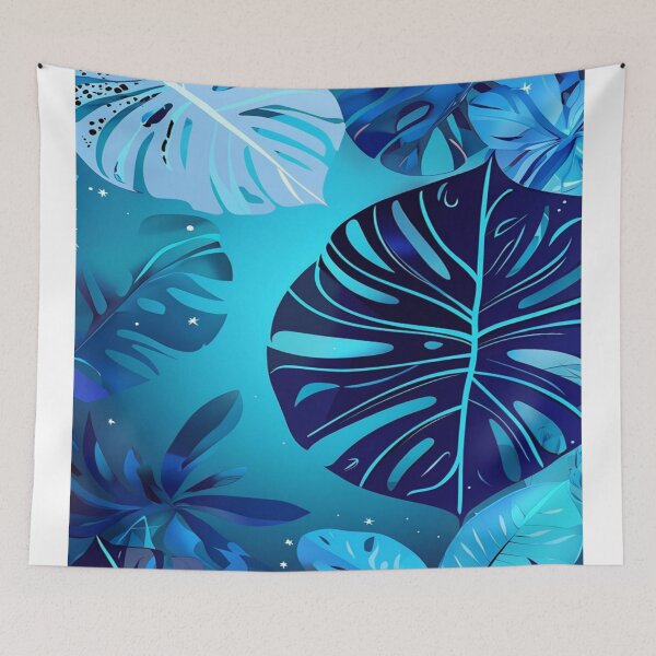 Item preview, Blue pattern and leaves on the background designed and sold by saly55887.