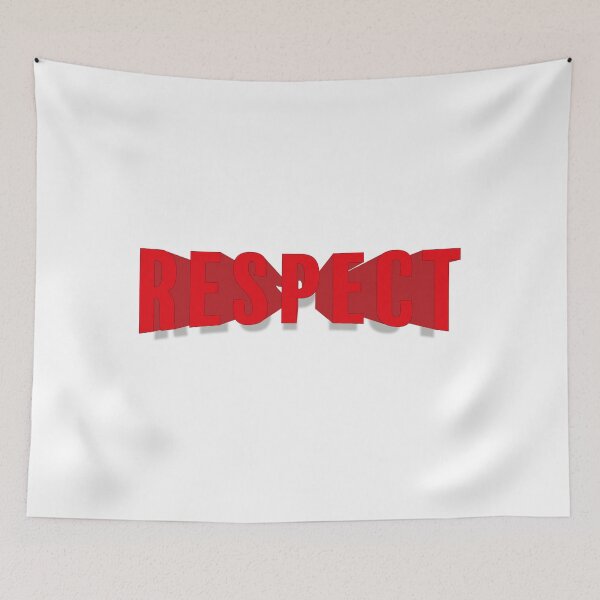 Item preview, RESPECT in bright red with 3D effect – a visual statement designed and sold by Sim-PX.