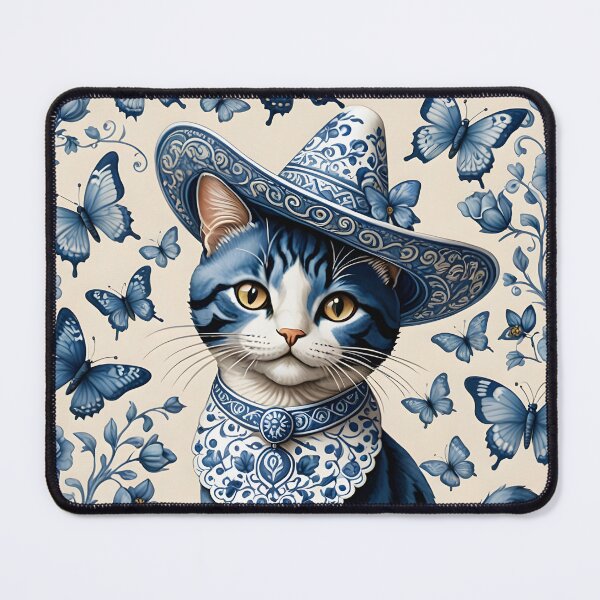 Item preview, Adorable ceramic cat wearing a Mexican sombrero designed and sold by Ponted.