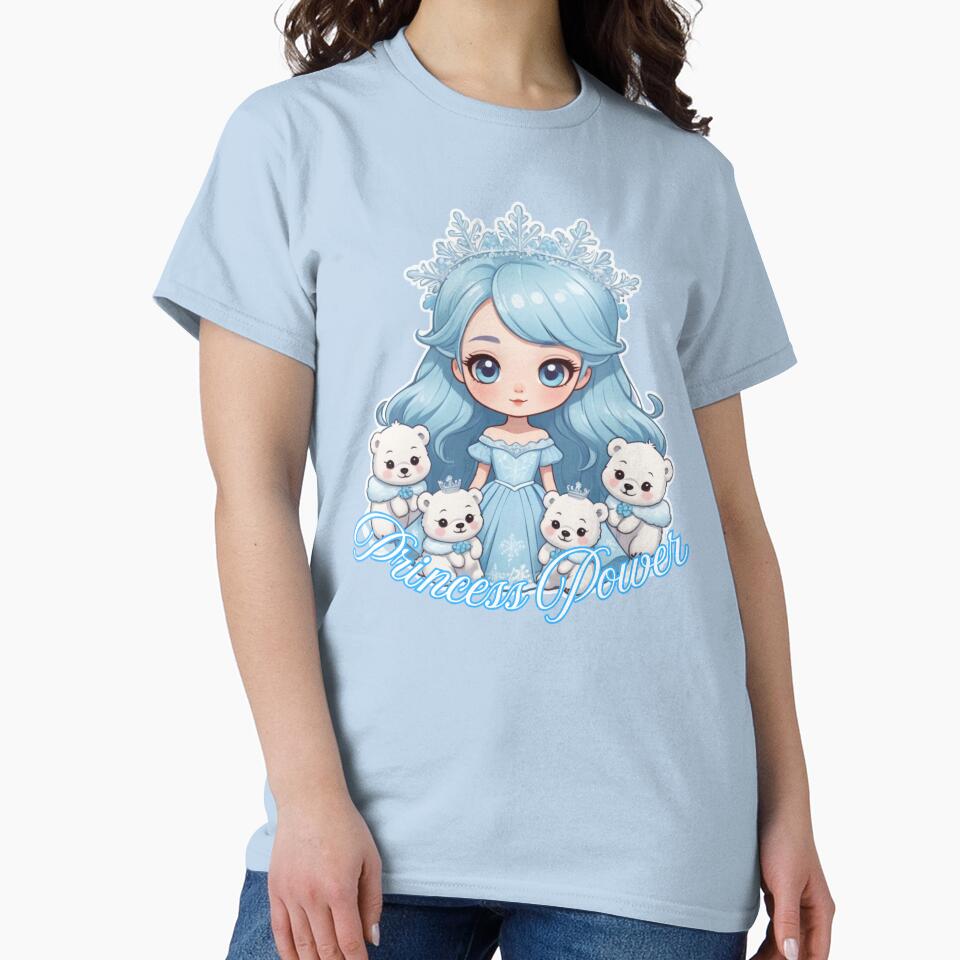 Princess Power – Cute Snow Princess With Polar Bears Classic T-Shirt Urbanshirtlab