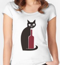 Wine O’Clock | I Love Cats and Wine Women's Fitted Scoop T-Shirt