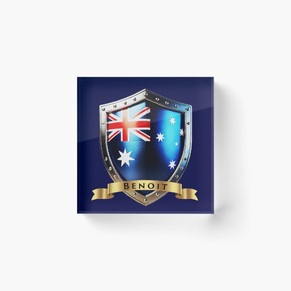 Item preview, Benoit Family Australia Shield, Bold Heritage Crest designed and sold by Highlandkings.
