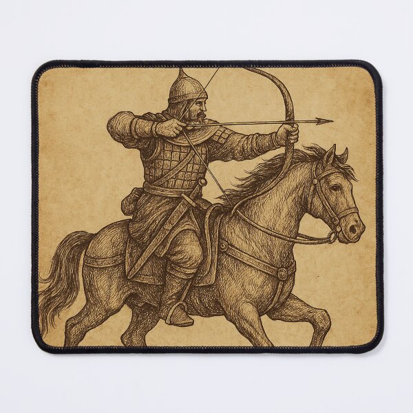 Item preview, Medieval Horse Archer Vintage Illustration designed and sold by photoparadise22.