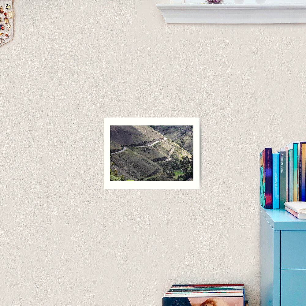 Roads carved into Ecuador rural hillside Art Print