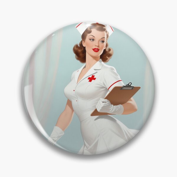Item preview, Retro Nurse Pinup – Bedpan Ballet Pose designed and sold by Lightning-Lace.