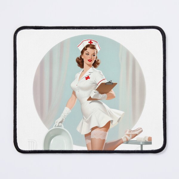 Item preview, Retro Nurse Pinup – Bedpan Ballet Pose designed and sold by Lightning-Lace.