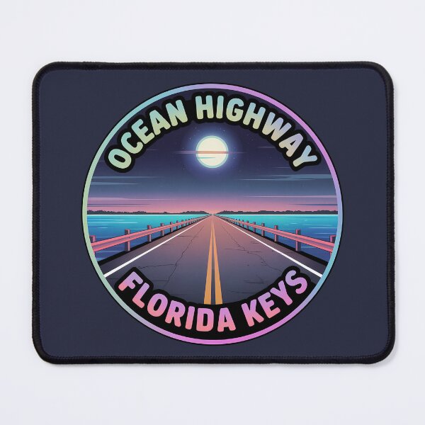 Item preview, Ocean Highway Florida Keys – Neon Night Immersive Sticker designed and sold by Horizon Tales.