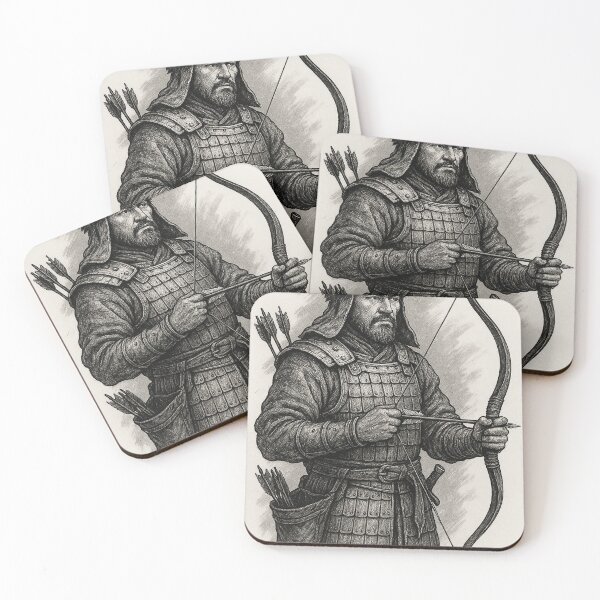 Item preview, Medieval Mongol Archer Vintage Illustration designed and sold by photoparadise22.