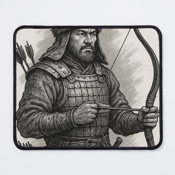 Item preview, Ilustración vintage de un arquero mongol medieval designed and sold by photoparadise22.