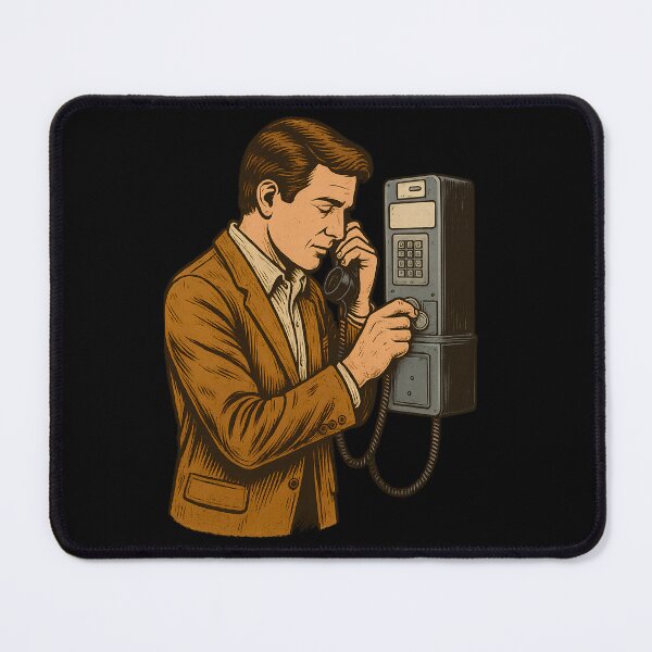 Item preview, Retro Payphone Caller – Vintage Public Telephone Illustration designed and sold by VDekDesigns.
