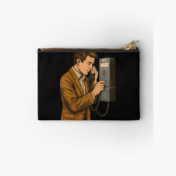 Item preview, Retro Payphone Caller – Vintage Public Telephone Illustration designed and sold by VDekDesigns.