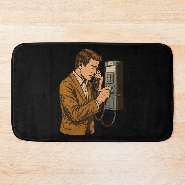 Item preview, Retro Payphone Caller – Vintage Public Telephone Illustration designed and sold by VDekDesigns.