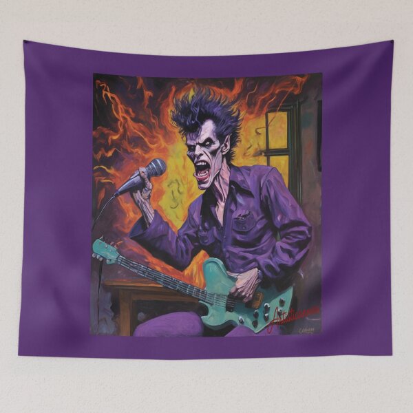 Item preview,  "Gothic Rocker: Ferocious Vampire Figure with Electric Guitar" designed and sold by Artisticanvas.
