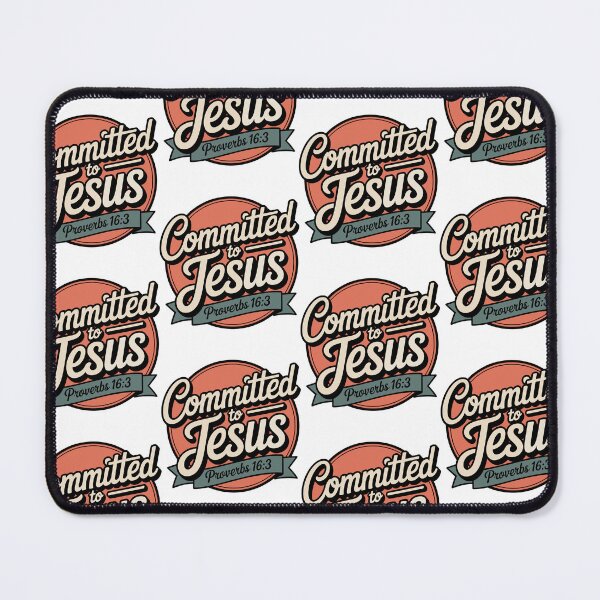 Item preview, Committed to Jesus | Proverbs 16:3 Bible Verse Design | Christian Faith Typography designed and sold by HahaHandlesHub.
