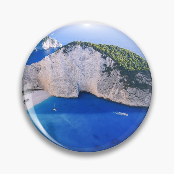 Item preview, Aerial view of Navagio bay, beach, and famous shipwreck on Zakynthos island, Greece seascape color photographic art print designed and sold by Jéanpaul  Ferro.