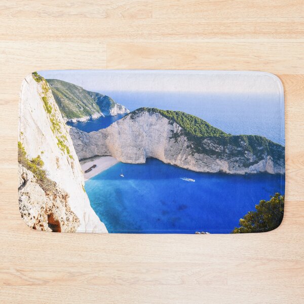 Item preview, Aerial view of Navagio bay, beach, and famous shipwreck on Zakynthos island, Greece seascape color photographic art print designed and sold by Jéanpaul  Ferro.