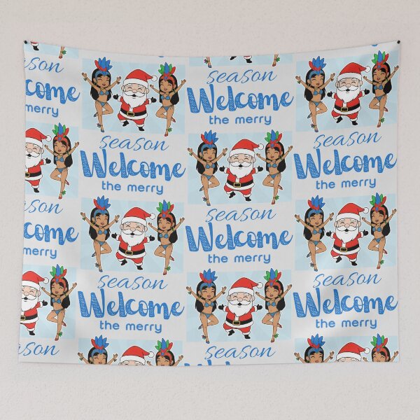 Item preview, Dancing Santa with Samba Dancers in a Festive Carnival Scene designed and sold by SplashTastic.