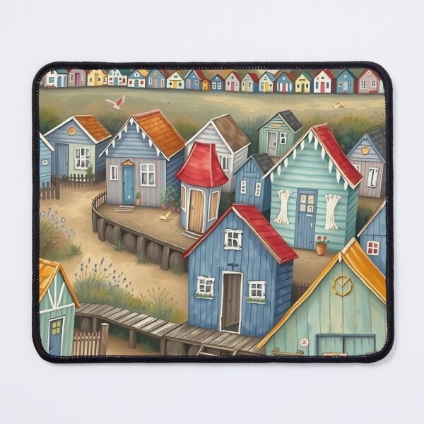 Item preview, Dover whimsical coast colorful beach huts designed and sold by Ponted.