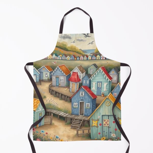 Item preview, Dover whimsical coast colorful beach huts designed and sold by Ponted.