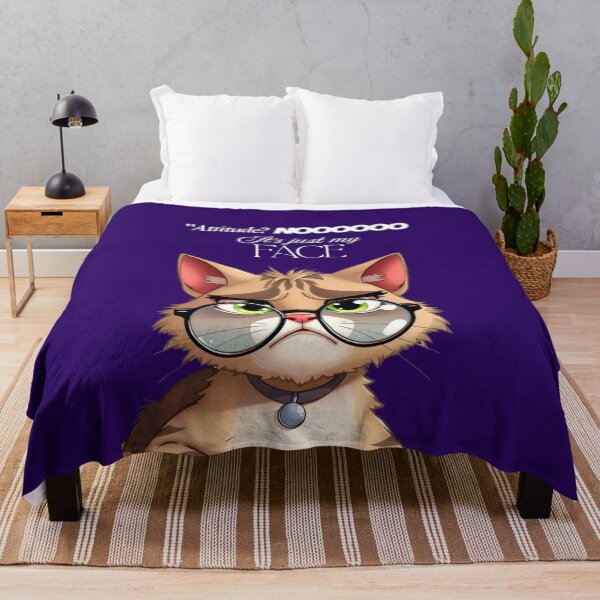 Item preview, Attitude? Nooo, It’s Just My Face – Funny Cat Quote designed and sold by Red White Blue Studio.