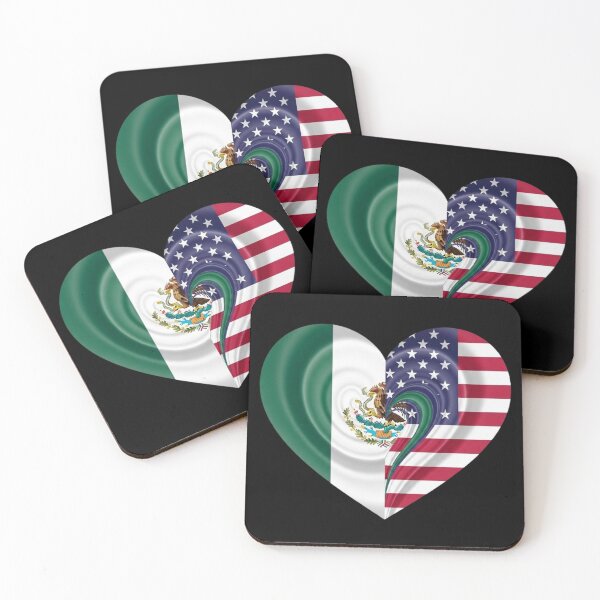 Item preview, United Hearts: Mexican & USA Flag Fusion Art designed and sold by Amelia Design.