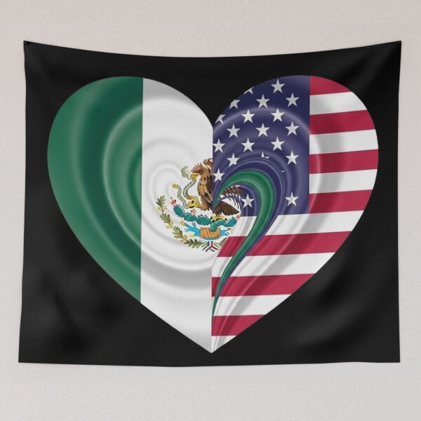 Item preview, United Hearts: Mexican & USA Flag Fusion Art designed and sold by Amelia Design.