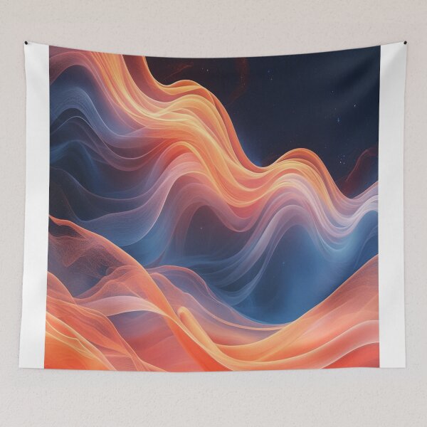 Item preview, Orange and blue wave designed and sold by saly55887.