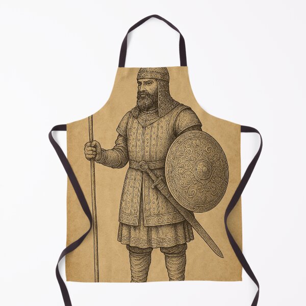 Item preview, Medieval Spearman with Shield Vintage Illustration designed and sold by photoparadise22.