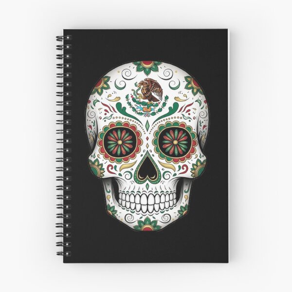 Item preview, Impresión artística intrincada de calavera de azúcar con bandera mexicana designed and sold by Amelia Design.