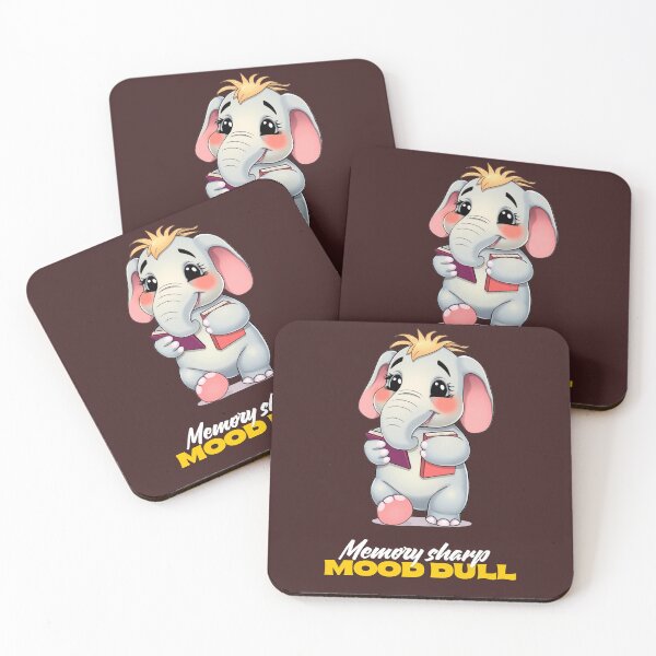Item preview, Memory Sharp, Mood Dull – Funny Elephant Quote designed and sold by Red White Blue Studio.