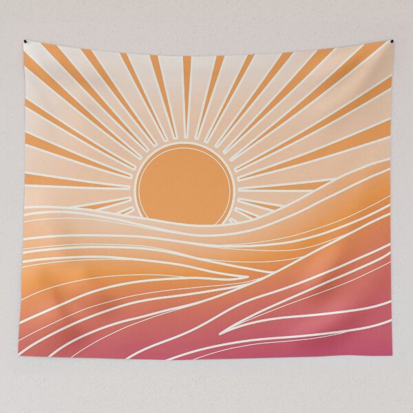 Item preview, Warm Boho Abstract Sunrise designed and sold by karsne.