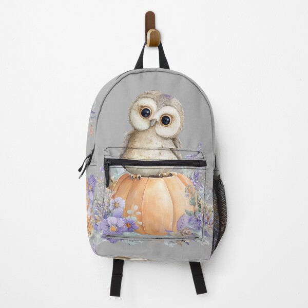 Item preview, Cute Owl on Pumpkin with Purple Flowers designed and sold by Shirtory.