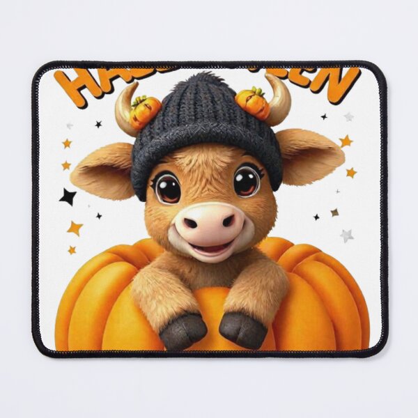 Item preview, Happy Halloween Highland Cow – Cute Pumpkin Cartoon Design designed and sold by Bohospiritart.