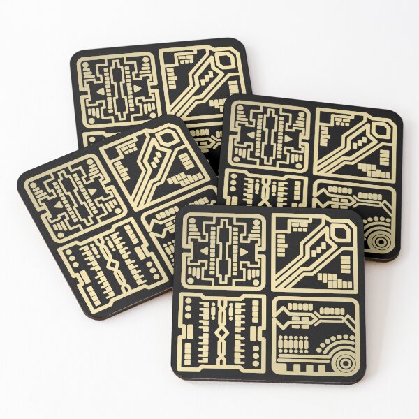 Item preview, Retro Tech Decor Golden Tile 3 designed and sold by urrin DESIGN.