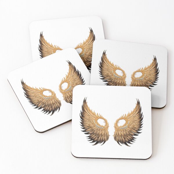 Item preview, gold and black angel wings designed and sold by jalajkumar.