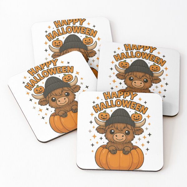 Item preview, Happy Halloween Highland Cow – Cute Pumpkin Cartoon Design designed and sold by Bohospiritart.