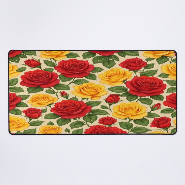 Item preview, Seamless Red & Yellow Rose Pattern – Vintage Floral Wallpaper Design designed and sold by nigejohn.