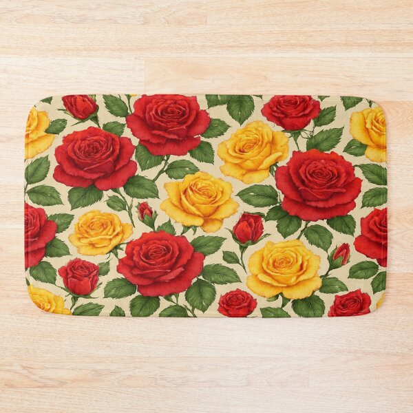 Item preview, Seamless Red & Yellow Rose Pattern – Vintage Floral Wallpaper Design designed and sold by nigejohn.