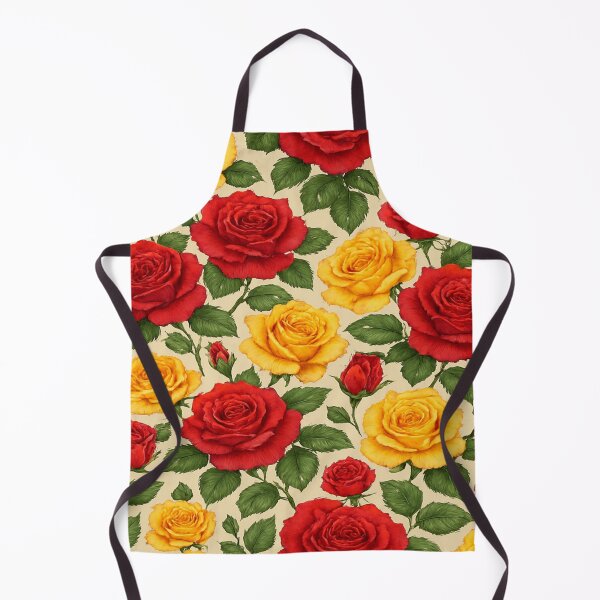 Item preview, Seamless Red & Yellow Rose Pattern – Vintage Floral Wallpaper Design designed and sold by nigejohn.
