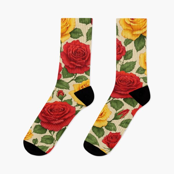 Item preview, Seamless Red & Yellow Rose Pattern – Vintage Floral Wallpaper Design designed and sold by nigejohn.