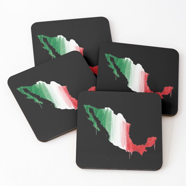 Item preview, Watercolor Mexico Map Flag Outline Design designed and sold by Amelia Design.