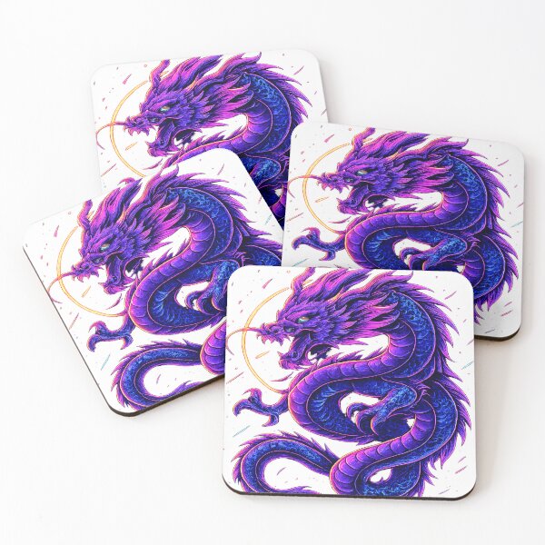 Item preview, Neon Cyberpunk Dragon – Fierce Mythical Beast Under Glowing Moon designed and sold by alw951.