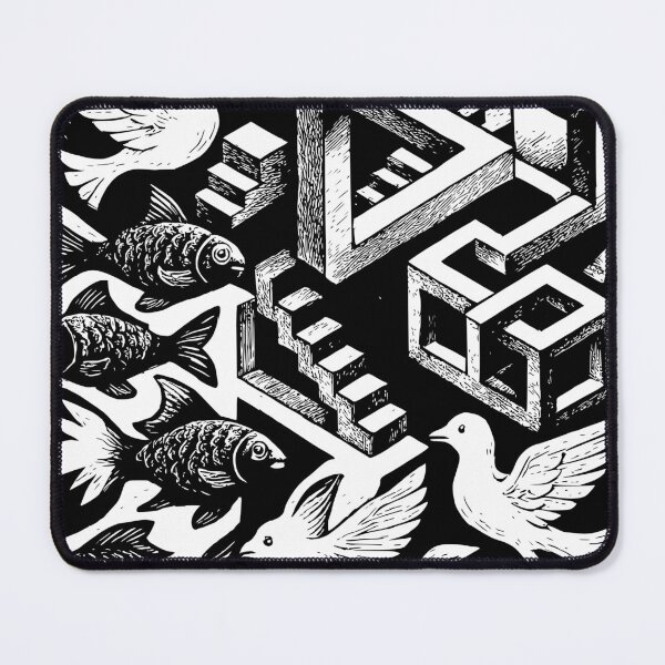 Item preview, Escher-Inspired Optical Illusion – Birds and Fish designed and sold by GestaltTees.