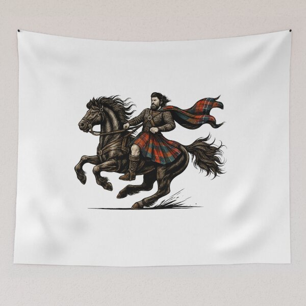 Item preview, Scottish Highland Warrior on Horseback designed and sold by CelticSoulShop.
