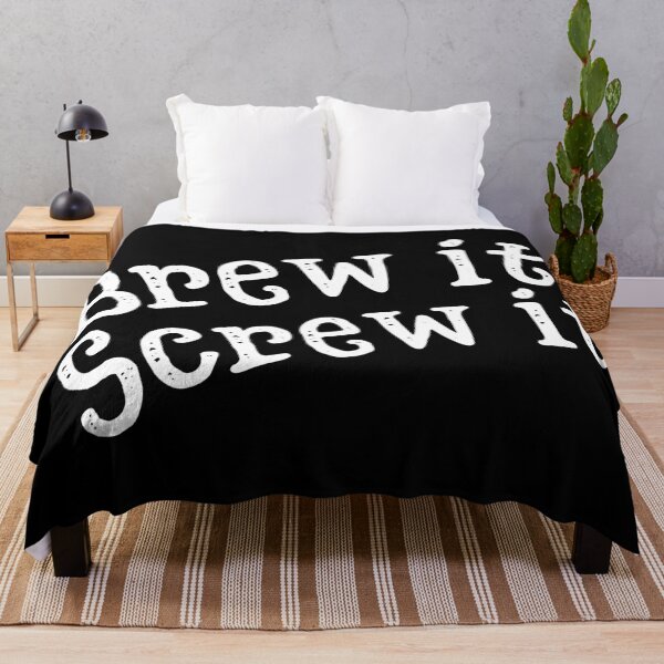 Item preview, Brew It Screw It – Funny Beer and Coffee Drinking Quote designed and sold by Bawek85Designs.