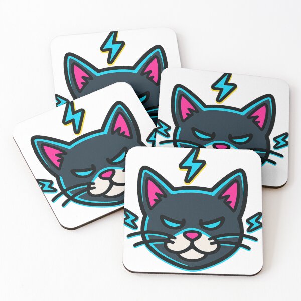 Item preview, Neon Thunder Cat Head designed and sold by Kubek-Shop.
