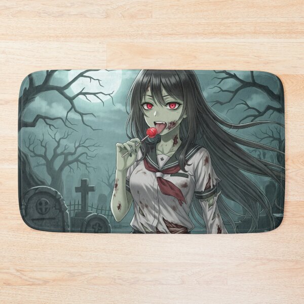 Artikelvorschau, Zombie-Schulmädchen Waifu – Halloween Lollipop Ecchi Anime Girl entworfen und verkauft von GerwantSHOP.