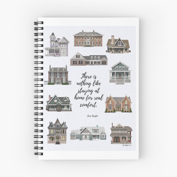 Item preview, HOUSE Print Jane Austen Quote  Hand Drawn Homes designed and sold by KP Art Illustrations.